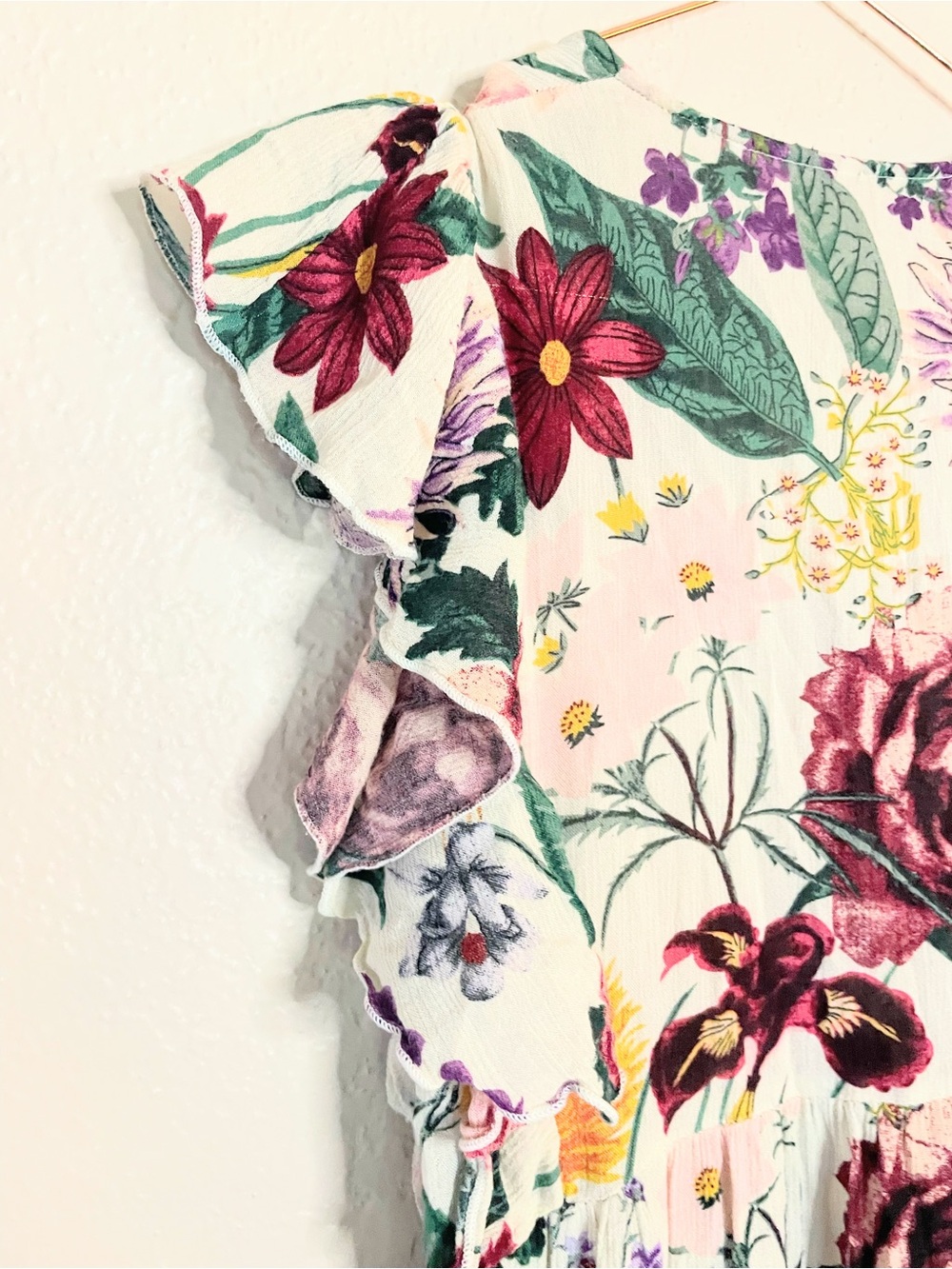 Free People Bonita Floral Ruffle Midi Dress XS - Picture 9 of 14